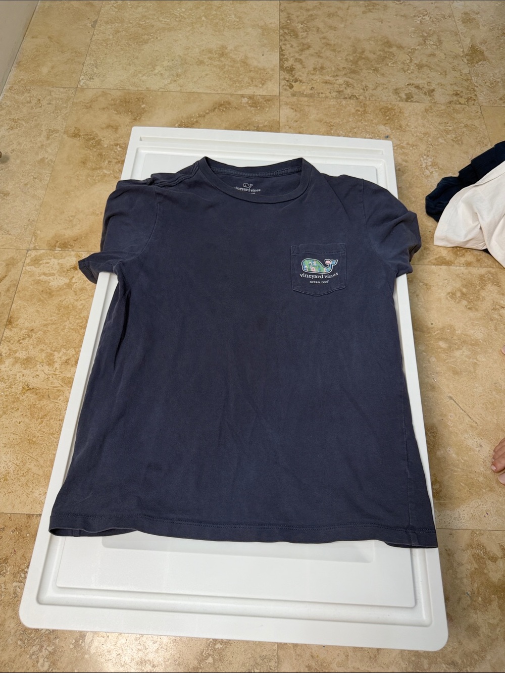 Ocean Reef Club Vineyard Vines Dark Blue Short-Sleeve Pocket Tee with Whale Patc